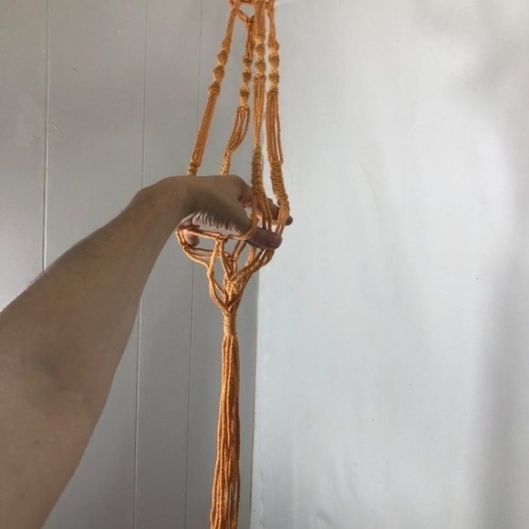 Large Orange Macrame Plant Hanger. - Picture 3 of 3